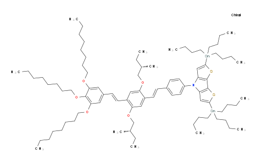 4-(4-((E)-2,5-双((S)-2-甲基丁氧基)-4-((E)-3,4,5-三(辛氧基)苯乙烯基)苯乙烯基)苯基)-2,6-双(三丁基锡基)-4H-二噻吩并[3,2-b:2',3'-d]吡咯