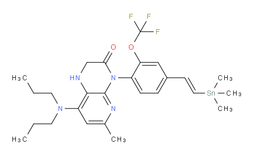 (E)-8-(dipropylamino)-6-methyl-4-(2-(trifluoromethoxy)-4-(2-(trimethylstannyl)vinyl)phenyl)-1,2-dihydropyrido[2,3-b]pyrazin-3(4H)-one
