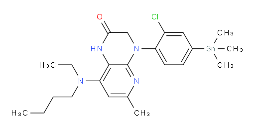 8-(butyl(ethyl)amino)-4-(2-chloro-4-(trimethylstannyl)phenyl)-6-methyl-3,4-dihydropyrido[2,3-b]pyrazin-2(1H)-one