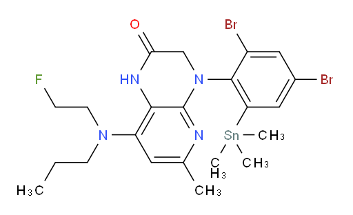 4-(2,4-dibromo-6-(trimethylstannyl)phenyl)-8-((2-fluoroethyl)(propyl)amino)-6-methyl-3,4-dihydropyrido[2,3-b]pyrazin-2(1H)-one