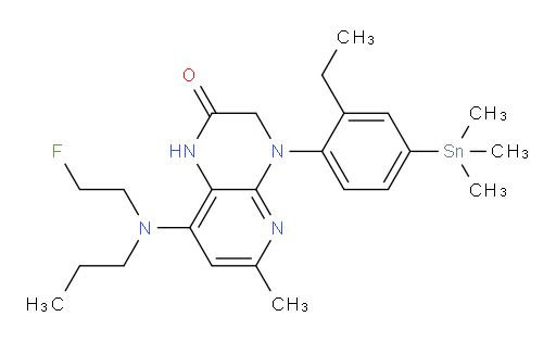 4-(2-ethyl-4-(trimethylstannyl)phenyl)-8-((2-fluoroethyl)(propyl)amino)-6-methyl-3,4-dihydropyrido[2,3-b]pyrazin-2(1H)-one