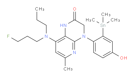 8-((3-fluoropropyl)(propyl)amino)-4-(4-hydroxy-2-(trimethylstannyl)phenyl)-6-methyl-3,4-dihydropyrido[2,3-b]pyrazin-2(1H)-one