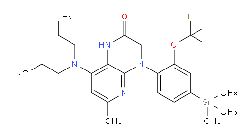 8-(dipropylamino)-6-methyl-4-(2-(trifluoromethoxy)-4-(trimethylstannyl)phenyl)-3,4-dihydropyrido[2,3-b]pyrazin-2(1H)-one