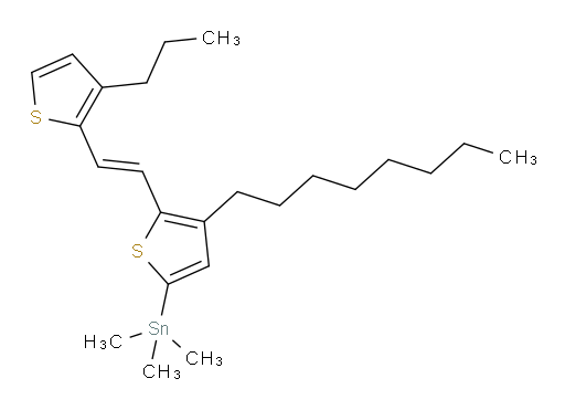(E)-三甲基(4-辛基-5-(2-(3-丙基噻吩-2-基)乙烯基)噻吩-2-基)锡烷
