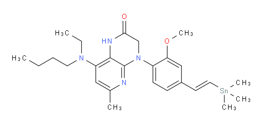 (E)-8-(butyl(ethyl)amino)-4-(2-methoxy-4-(2-(trimethylstannyl)vinyl)phenyl)-6-methyl-3,4-dihydropyrido[2,3-b]pyrazin-2(1H)-one