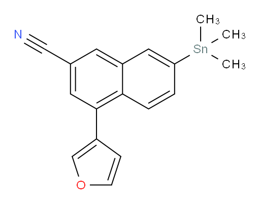 4-(furan-3-yl)-7-(trimethylstannyl)-2-naphthonitrile