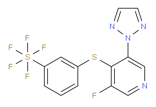 3-((3-fluoro-5-(2H-1,2,3-triazol-2-yl)pyridin-4-yl)thio)(pentafluoromercapto)benzene