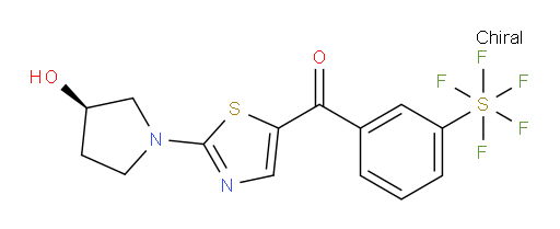 [3-[[2-[(3R)-3-hydroxy-1-pyrrolidinyl]-5-thiazolyl]carbonyl]phenyl]sulfur pentafluoride