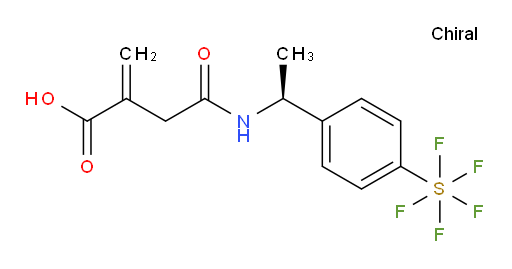 (S)-4-((1-(4-(pentafluoromercapto)phenyl)ethyl)amino)-2-methylene-4-oxobutanoic acid