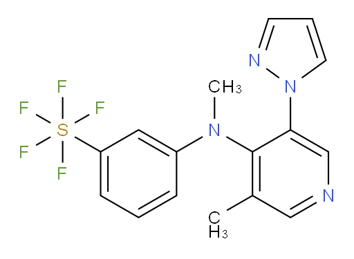 3-(methyl(3-methyl-5-(1H-pyrazol-1-yl)pyridin-4-yl)amino)(pentafluoromercapto)benzene