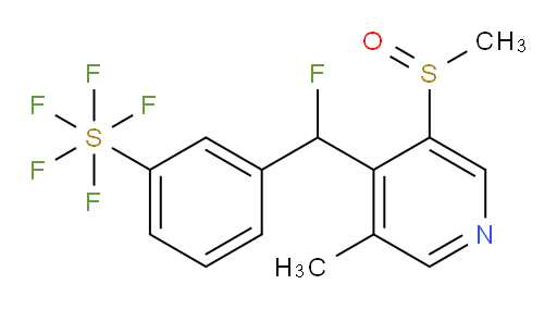 3-(fluoro(3-methyl-5-(methylsulfinyl)pyridin-4-yl)methyl)(pentafluoromercapto)benzene