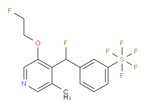 3-(fluoro(3-(2-fluoroethoxy)-5-methylpyridin-4-yl)methyl)(pentafluoromercapto)benzene