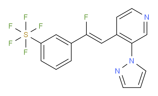 (Z)-3-(2-(3-(1H-pyrazol-1-yl)pyridin-4-yl)-1-fluorovinyl)(pentafluoromercapto)benzene