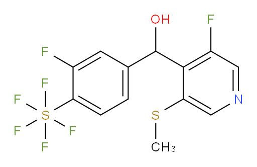 (3-fluoro-4-(pentafluoromercapto)phenyl)(3-fluoro-5-(methylthio)pyridin-4-yl)methanol