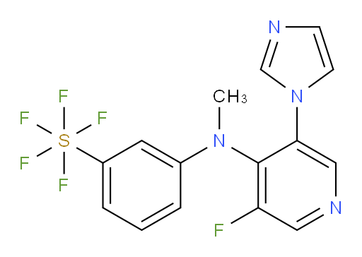 3-((3-fluoro-5-(1H-imidazol-1-yl)pyridin-4-yl)(methyl)amino)(pentafluoromercapto)benzene