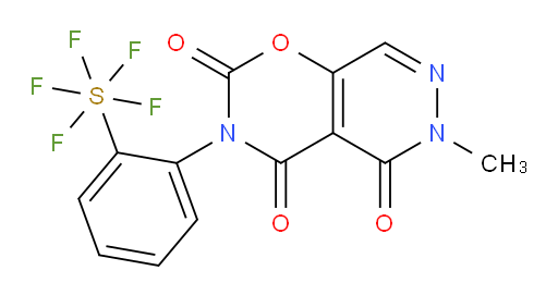 3-(2-(pentafluoromercapto)phenyl)-6-methyl-2H-pyridazino[4,5-e][1,3]oxazine-2,4,5(3H,6H)-trione