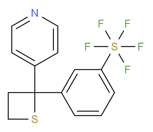 3-(2-(pyridin-4-yl)thietan-2-yl)(pentafluoromercapto)benzene