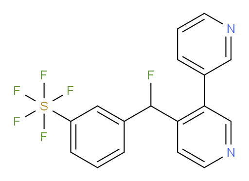 3-([3,3'-bipyridin]-4-ylfluoromethyl)(pentafluoromercapto)benzene
