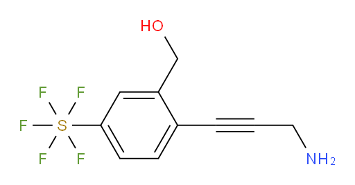 (2-(3-aminoprop-1-yn-1-yl)-5-(pentafluoromercapto)phenyl)methanol