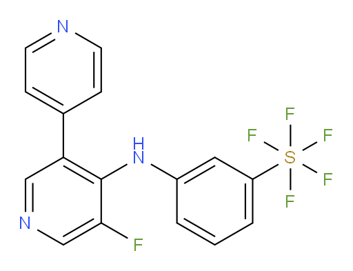 3-((5-fluoro-[3,4'-bipyridin]-4-yl)amino)(pentafluoromercapto)benzene