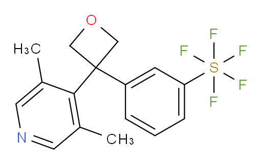 3-(3-(3,5-dimethylpyridin-4-yl)oxetan-3-yl)(pentafluoromercapto)benzene