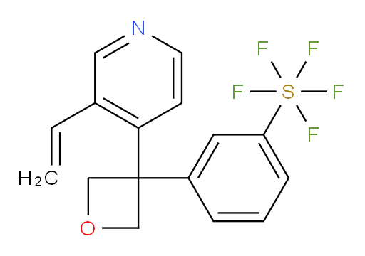 3-(3-(3-vinylpyridin-4-yl)oxetan-3-yl)(pentafluoromercapto)benzene