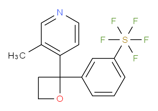 3-(2-(3-methylpyridin-4-yl)oxetan-2-yl)(pentafluoromercapto)benzene