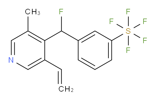 3-(fluoro(3-methyl-5-vinylpyridin-4-yl)methyl)(pentafluoromercapto)benzene