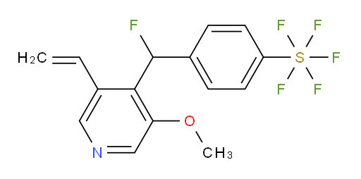 4-(fluoro(3-methoxy-5-vinylpyridin-4-yl)methyl)(pentafluoromercapto)benzene