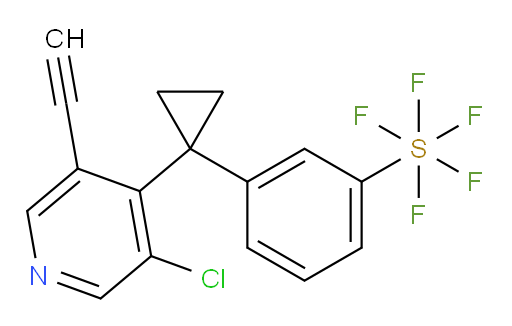 3-(1-(3-chloro-5-ethynylpyridin-4-yl)cyclopropyl)(pentafluoromercapto)benzene