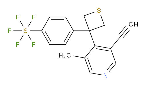 4-(3-(3-ethynyl-5-methylpyridin-4-yl)thietan-3-yl)(pentafluoromercapto)benzene