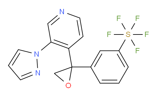 3-(2-(3-(1H-pyrazol-1-yl)pyridin-4-yl)oxiran-2-yl)(pentafluoromercapto)benzene
