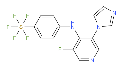 4-((3-fluoro-5-(1H-imidazol-1-yl)pyridin-4-yl)amino)(pentafluoromercapto)benzene