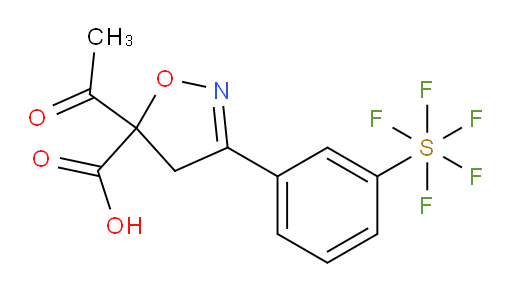 5-acetyl-3-(3-(pentafluoromercapto)phenyl)-4,5-dihydroisoxazole-5-carboxylic acid
