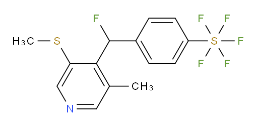 4-(fluoro(3-methyl-5-(methylthio)pyridin-4-yl)methyl)(pentafluoromercapto)benzene