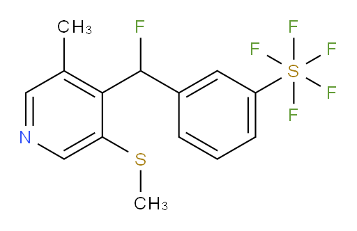 3-(fluoro(3-methyl-5-(methylthio)pyridin-4-yl)methyl)(pentafluoromercapto)benzene