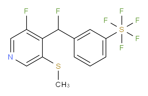 3-(fluoro(3-fluoro-5-(methylthio)pyridin-4-yl)methyl)(pentafluoromercapto)benzene