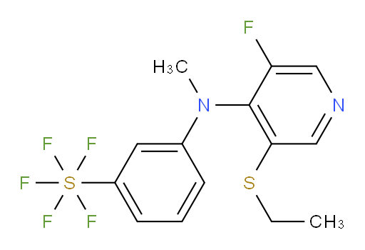 3-((3-(ethylthio)-5-fluoropyridin-4-yl)(methyl)amino)(pentafluoromercapto)benzene