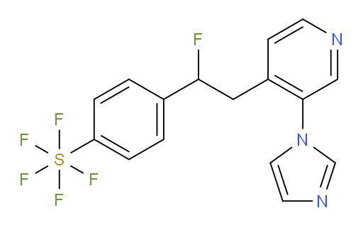 4-(2-(3-(1H-imidazol-1-yl)pyridin-4-yl)-1-fluoroethyl)(pentafluoromercapto)benzene