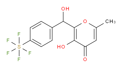 3-hydroxy-2-(hydroxy(4-(pentafluoromercapto)phenyl)methyl)-6-methyl-4H-pyran-4-one