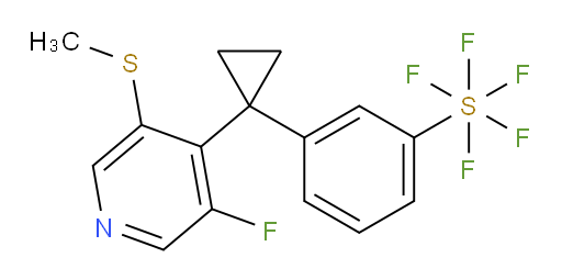 3-(1-(3-fluoro-5-(methylthio)pyridin-4-yl)cyclopropyl)(pentafluoromercapto)benzene