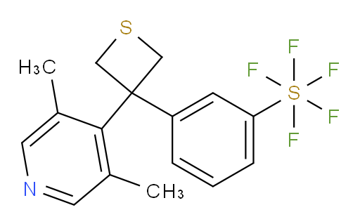 3-(3-(3,5-dimethylpyridin-4-yl)thietan-3-yl)(pentafluoromercapto)benzene