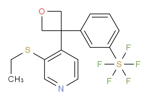 3-(3-(3-(ethylthio)pyridin-4-yl)oxetan-3-yl)(pentafluoromercapto)benzene