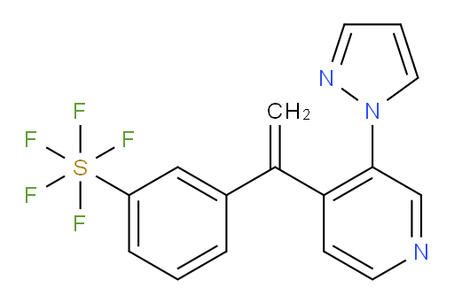 3-(1-(3-(1H-pyrazol-1-yl)pyridin-4-yl)vinyl)(pentafluoromercapto)benzene
