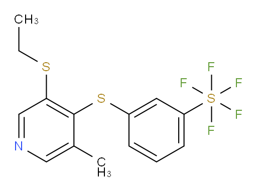 3-((3-(ethylthio)-5-methylpyridin-4-yl)thio)(pentafluoromercapto)benzene