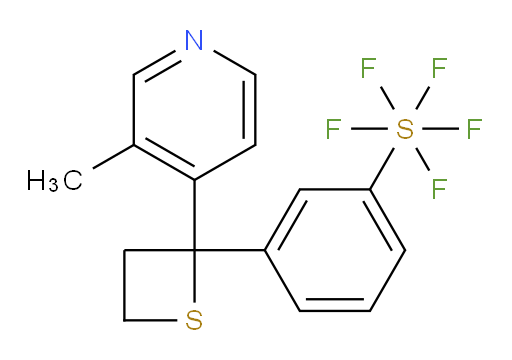 3-(2-(3-methylpyridin-4-yl)thietan-2-yl)(pentafluoromercapto)benzene