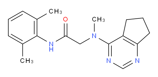 2-((6,7-dihydro-5H-cyclopenta[d]pyrimidin-4-yl)(methyl)amino)-N-(2,6-dimethylphenyl)acetamide