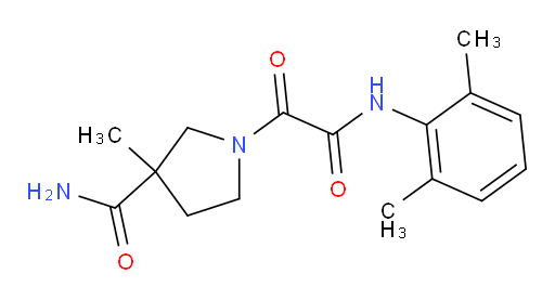 1-(2-((2,6-dimethylphenyl)amino)-2-oxoacetyl)-3-methylpyrrolidine-3-carboxamide