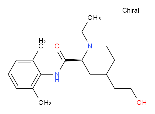 (2S)-N-(2,6-dimethylphenyl)-1-ethyl-4-(2-hydroxyethyl)piperidine-2-carboxamide
