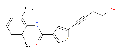 N-(2,6-dimethylphenyl)-5-(4-hydroxybut-1-yn-1-yl)thiophene-3-carboxamide